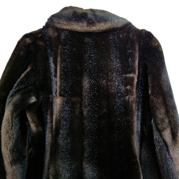 Vintage 1980s Tissavel Faux Fur Coat – Women’s L Dark Brown - Picture 6 of 9